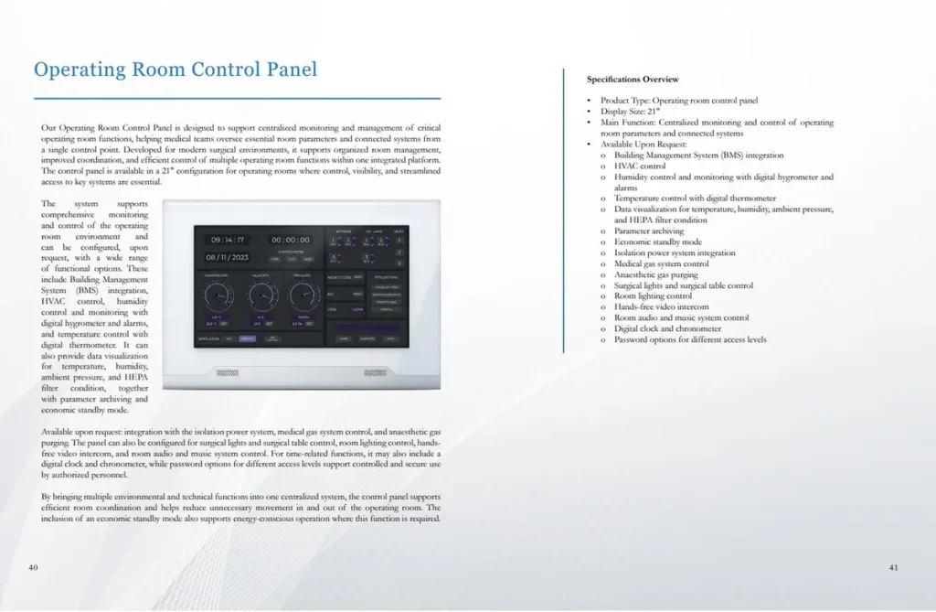 Operation Room Control Panel Medicames 2026 Cleanroom & OR Catalogue (PDF Download)